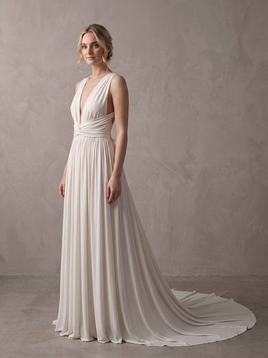 Eliza &amp; Ethan MultiWrap with train Daphne in Ivory
