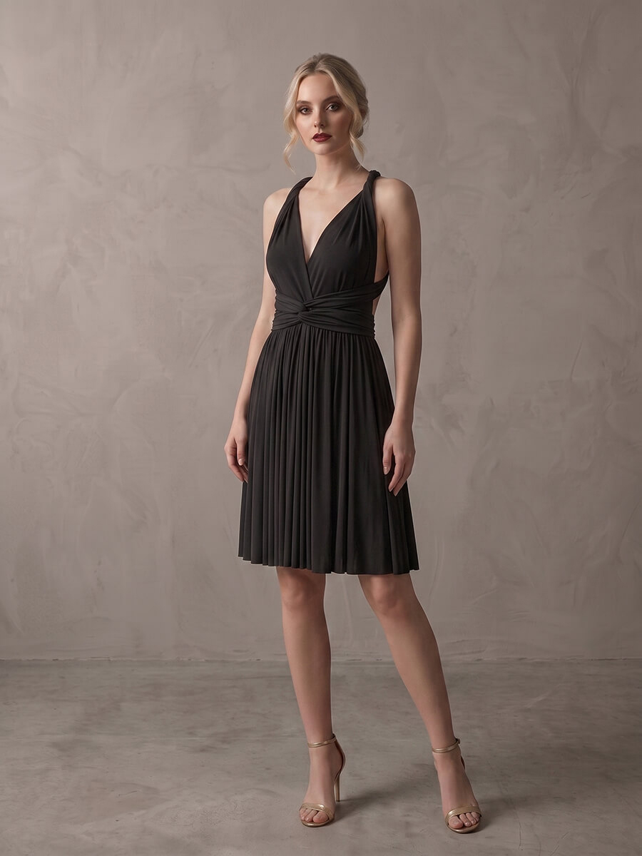 Eliza &amp; Ethan Short MultiWrap Dress Angela in Black